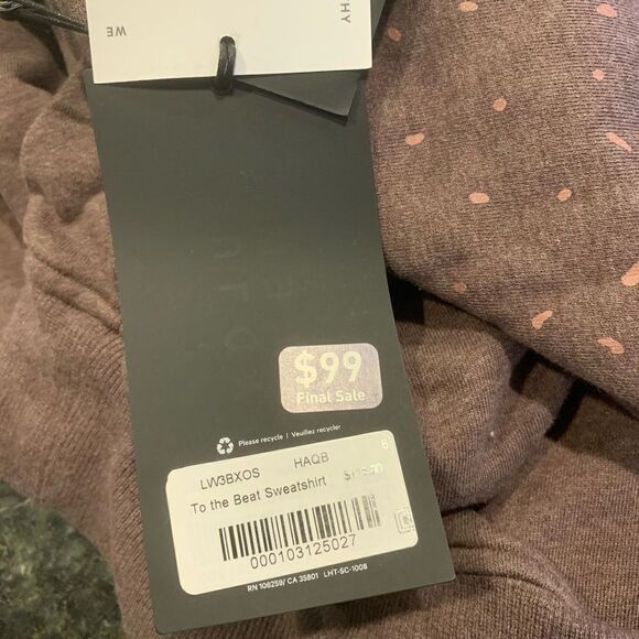 NWT New LULULEMON x SOULCYCLE Reflective To The Beat Sweatshirt Antique Bark 8 - Picture 6 of 6